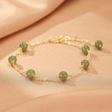 Bracelet Jade Harmonie Dorée – Argent Plaqué Or 14K - Biloria