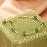 Bracelet Jade Harmonie Dorée – Argent Plaqué Or 14K - Biloria