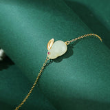 Bracelet Jade Lapin Argent Plaqué Or – Sagesse & Harmonie - Biloria