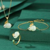 Bracelet Jade Lapin Argent Plaqué Or – Sagesse & Harmonie - Biloria
