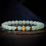 Bracelet Jade Lotus Plaqué Or Réussite - Biloria