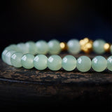 Bracelet Jade Lotus Plaqué Or Réussite - Biloria