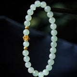 Bracelet Jade Lotus Plaqué Or Réussite - Biloria