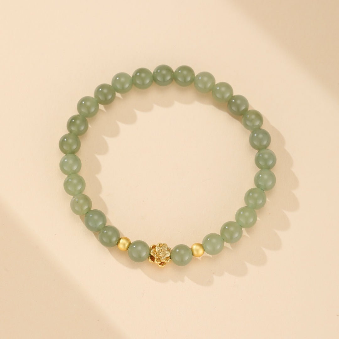 Bracelet Jade Lotus Plaqué Or Réussite - Biloria