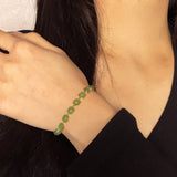 Bracelet Jade Perle de Lumière en Argent Plaqué Or - Biloria