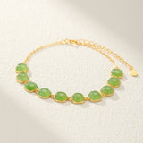 Bracelet Jade Perle de Lumière en Argent Plaqué Or - Biloria