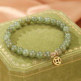 Bracelet Jade Vert et Argent Plaqué Or 14K pour une Sérénité Retrouvée - Biloria