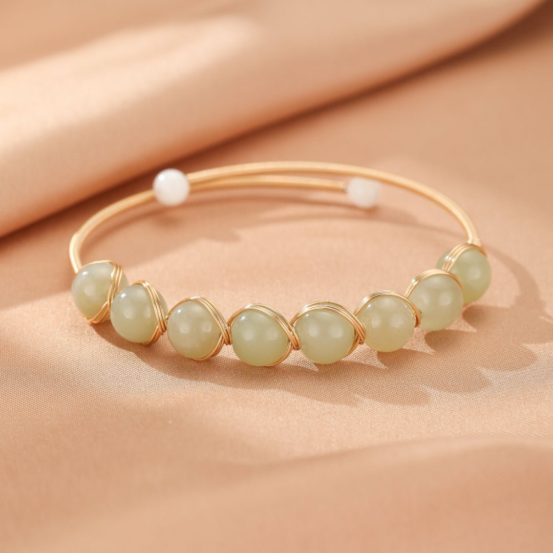 Bracelet Jade Vert et Perle - Harmonie Céleste - Biloria