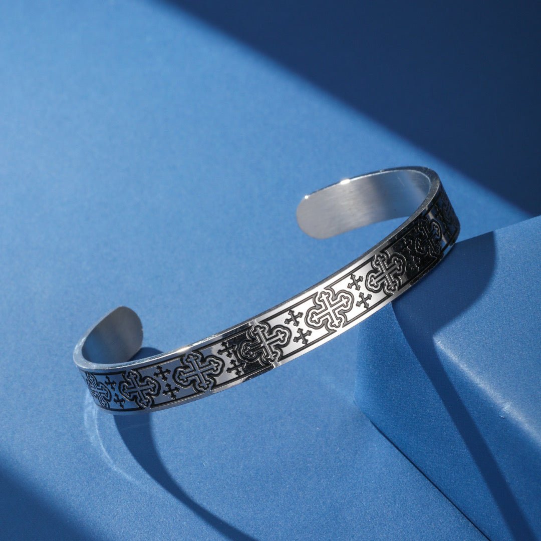 Bracelet Jonc Acier Nœud d'Éternité Celtique Homme - Biloria