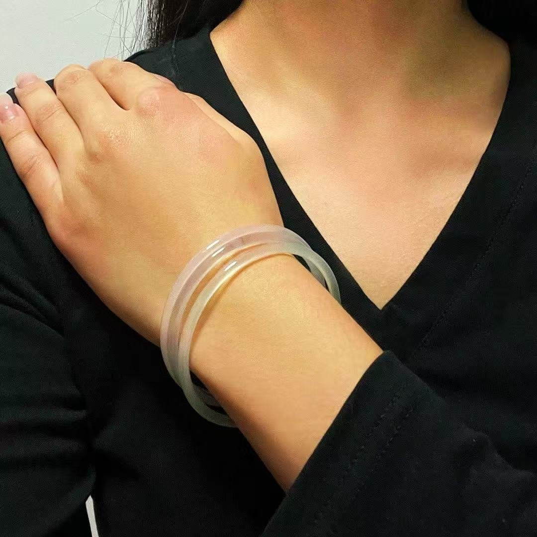 Bracelet Jonc Calcédoine - Douceur et Lumière - Biloria