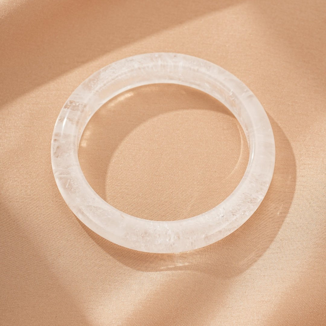 Bracelet Jonc Cristal de Roche – Clarté Pure, Amplificateur d'Énergie - Biloria