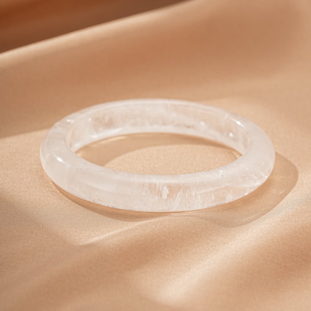 Bracelet Jonc Cristal de Roche – Clarté Pure, Amplificateur d'Énergie - Biloria