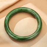 Bracelet Jonc en Jade Vert Forêt – Pierre de Protection - Biloria