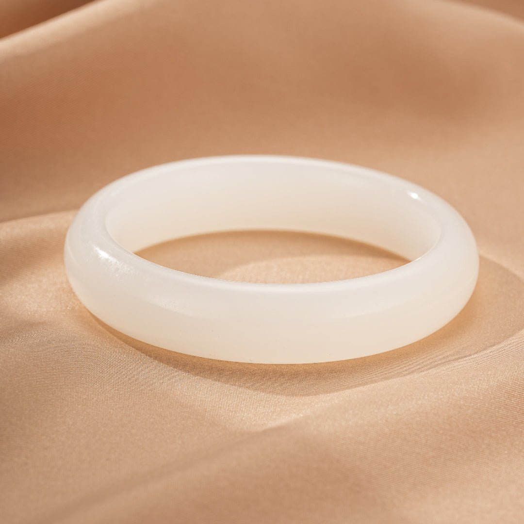 Bracelet Jonc Jade Blanc : sérénité et pureté - Biloria