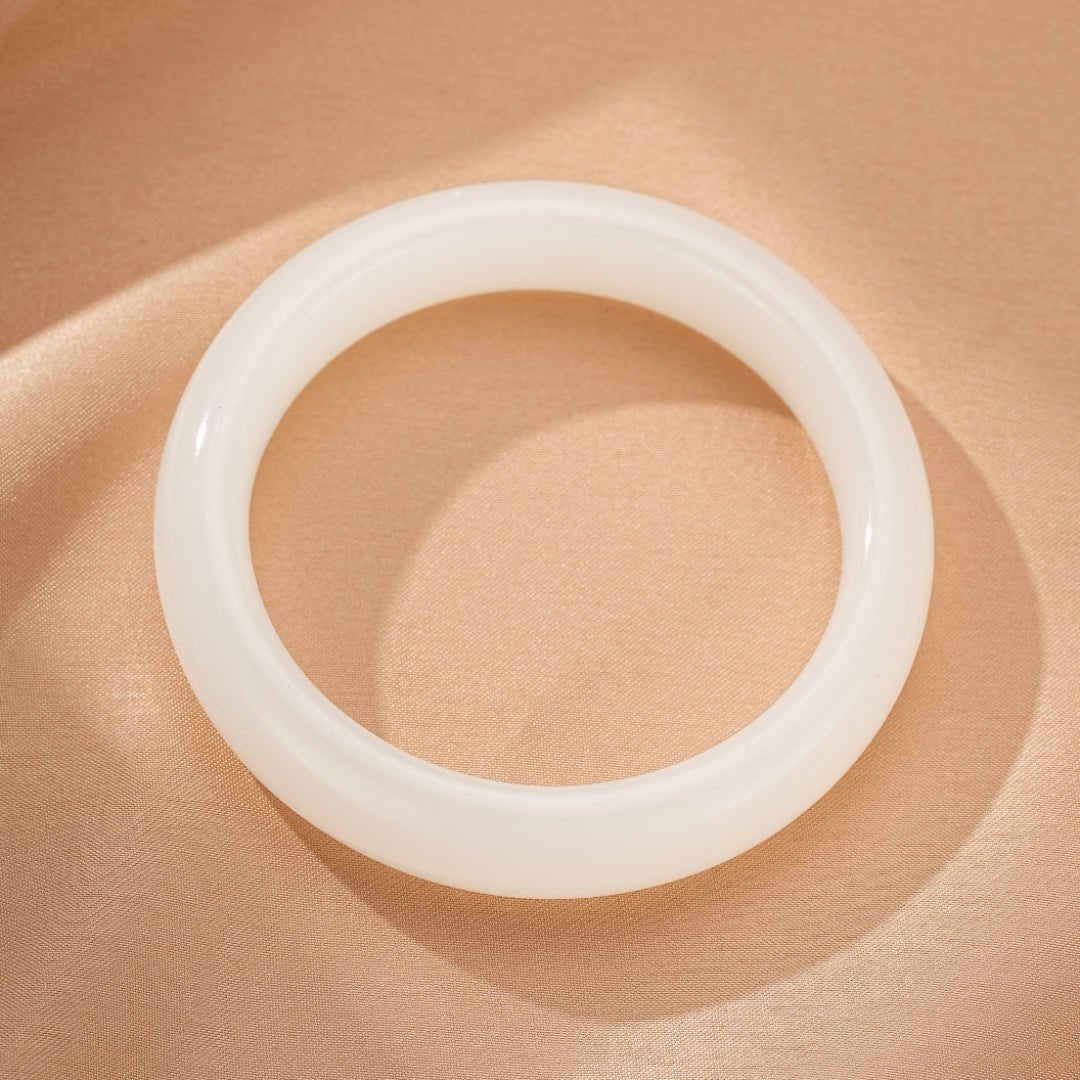 Bracelet Jonc Jade Blanc : sérénité et pureté - Biloria
