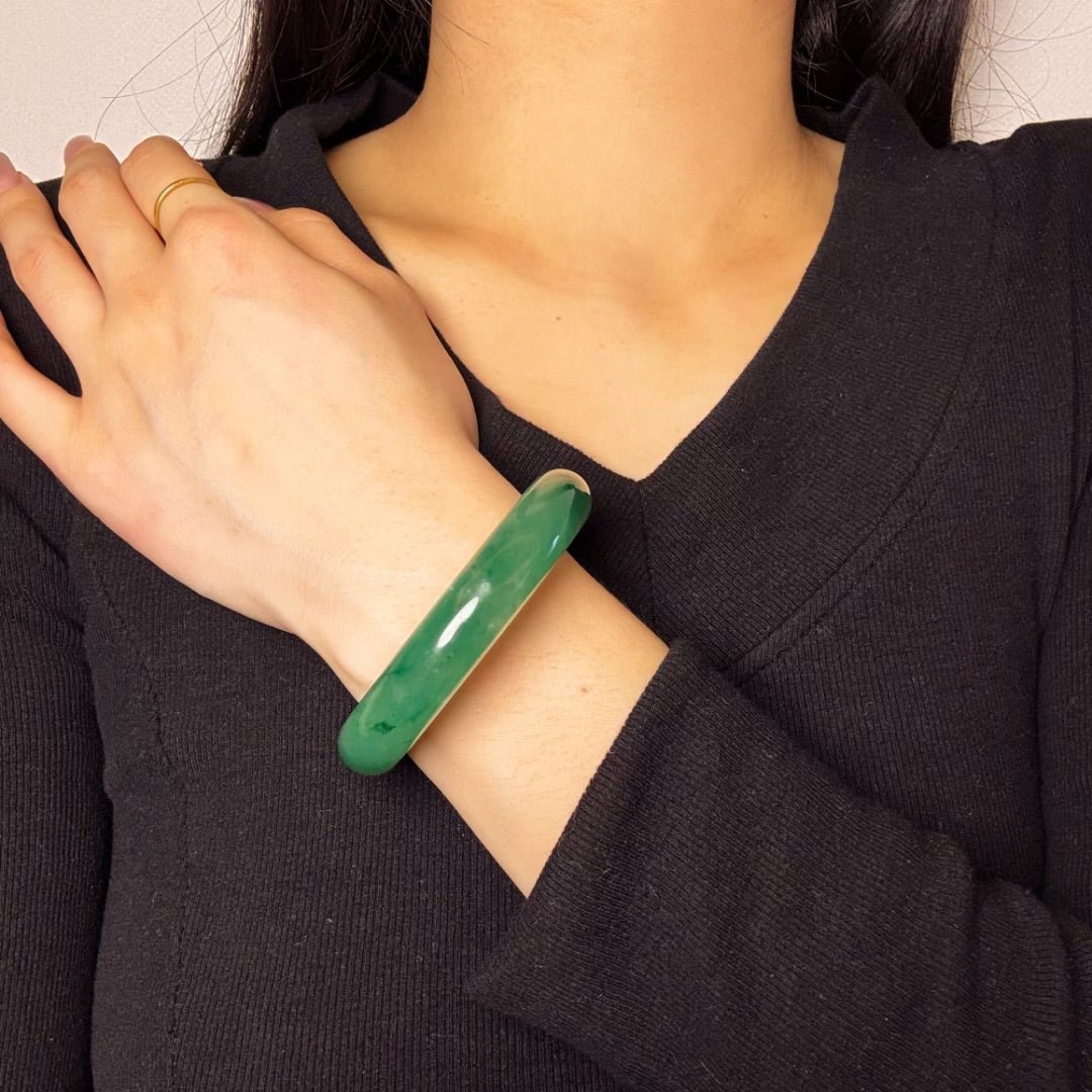 Bracelet Jonc Jade Équilibre et Sérénité - Biloria