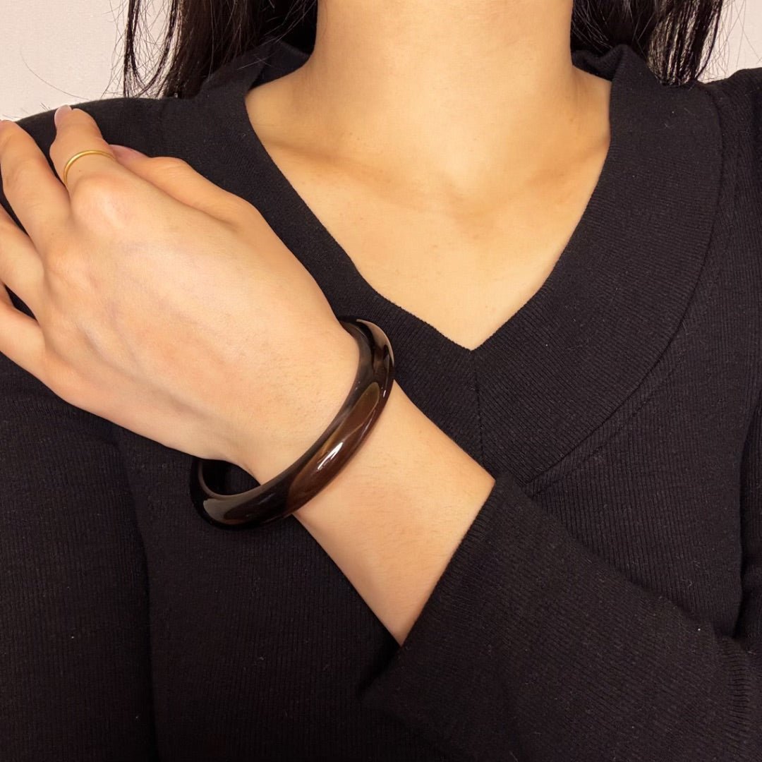 Bracelet Jonc Obsidienne Noire Puissance - Biloria