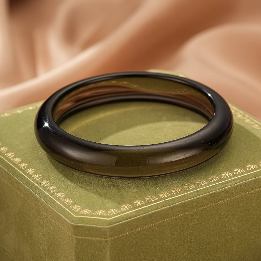 Bracelet Jonc Obsidienne Noire Puissance - Biloria