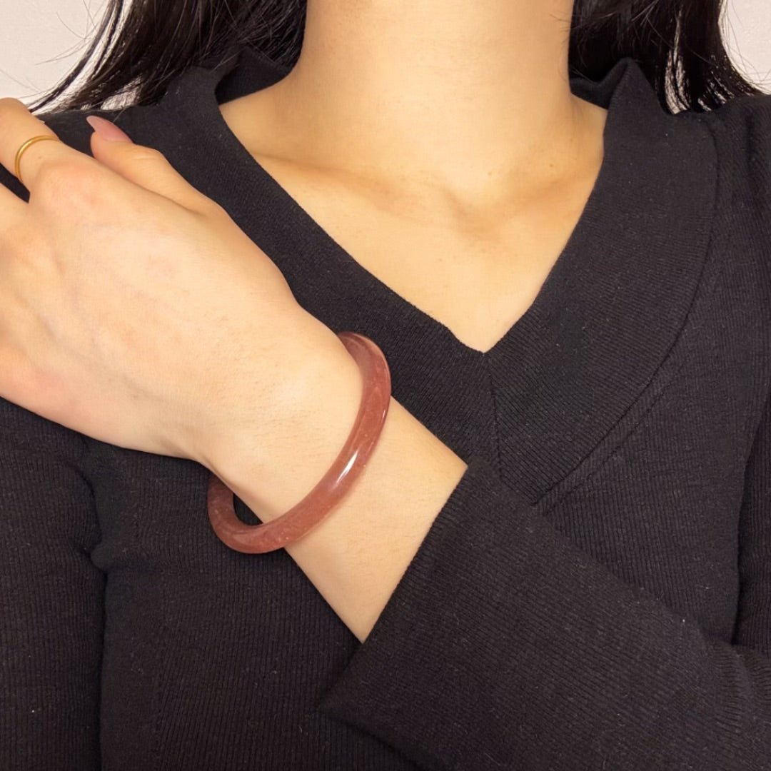 Bracelet Jonc Quartz Fraise – Bijou Déco Tendance Bureau - Biloria