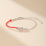 Bracelet Koï Rouge Porte-Bonheur en Argent 925 - Biloria