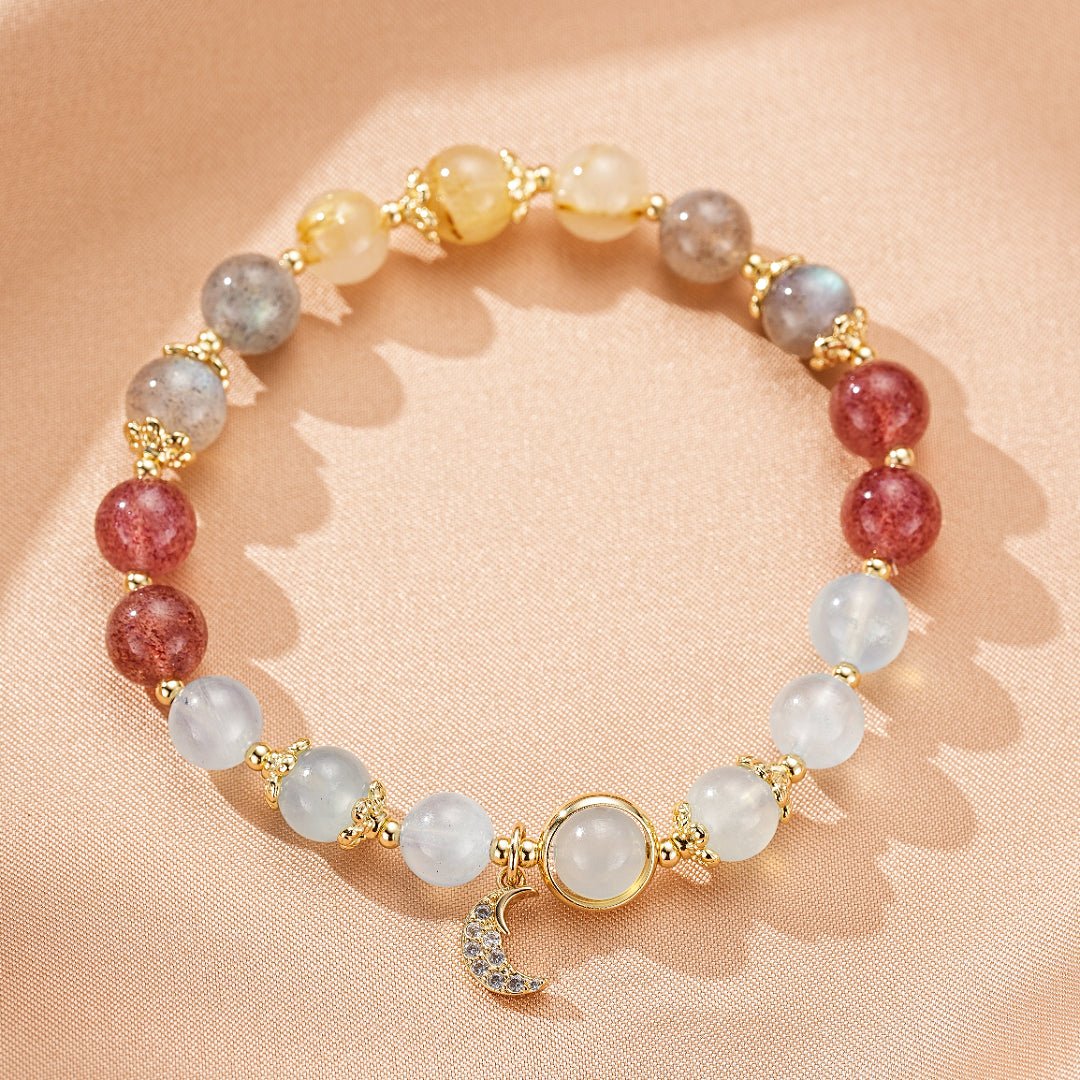 Bracelet Labradorite Aigue Marine Harmonie Lunaire - Biloria