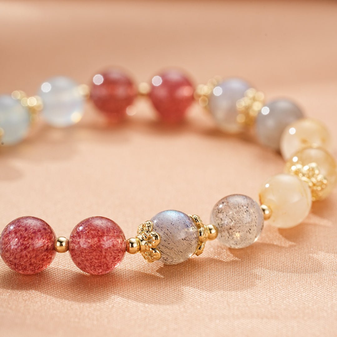 Bracelet Labradorite Aigue Marine Harmonie Lunaire - Biloria