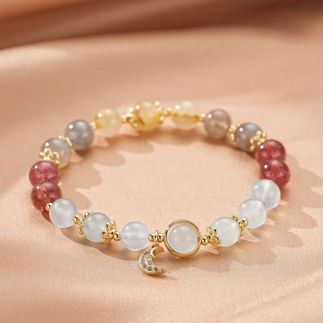 Bracelet Labradorite Aigue Marine Harmonie Lunaire - Biloria