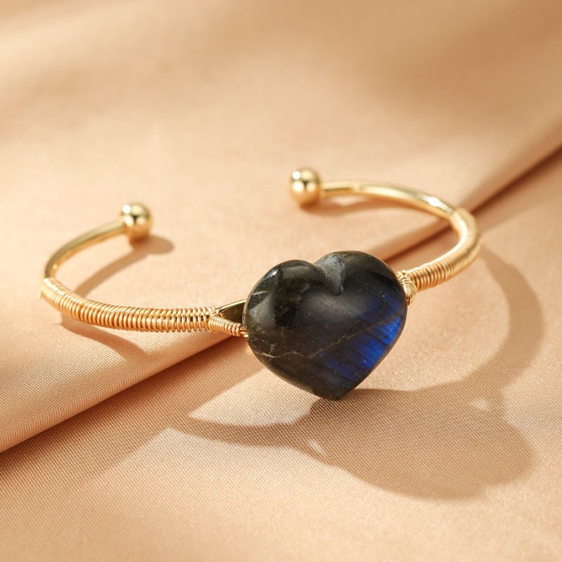 Bracelet Labradorite Cœur Mystique - Bijou Tendance - Biloria
