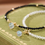 Bracelet Labradorite Cristal de Roche Spinelle Noir – Feng Shui - Biloria