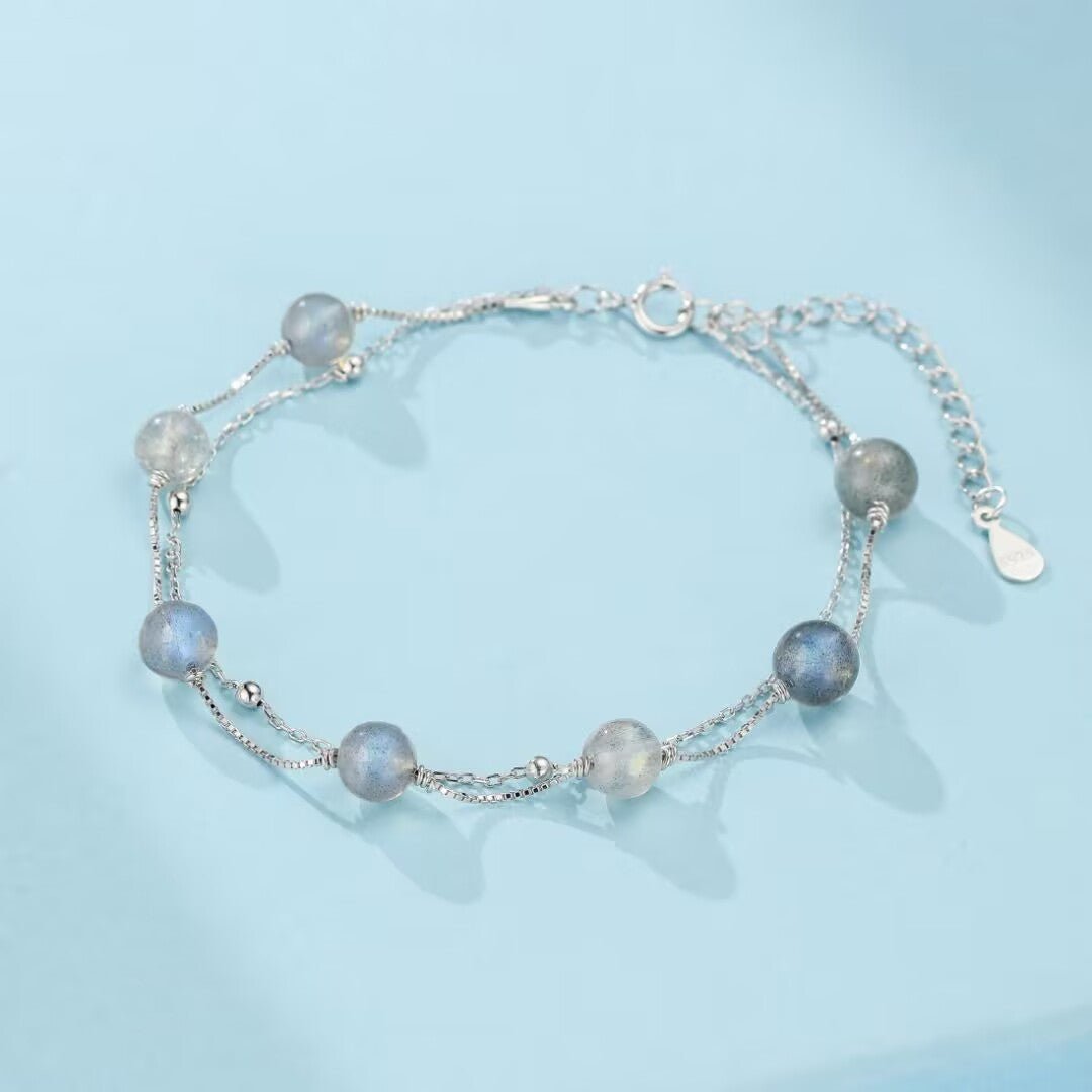 Bracelet Labradorite et Argent 925 – Bijou Fait Main Protection - Biloria