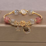 Bracelet Labradorite et Quartz Fraise pour la Sérénité - Biloria