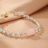 Bracelet Labradorite et Quartz Rose pour la Méditation - Biloria