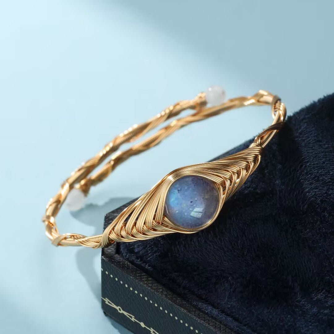 Bracelet Labradorite et Troisième Œil – Bijou Déco pour Bureau - Biloria
