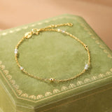 Bracelet Labradorite Femme Argent Plaqué Or – Protection et Élégance - Biloria