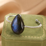 Bracelet Labradorite Jonc Protection Vitalité Pierre Naturelle - Biloria