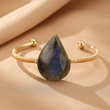 Bracelet Labradorite Jonc Protection Vitalité Pierre Naturelle - Biloria