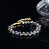 Bracelet Labradorite Luna Argent Plaqué Or Protection Intuition - Biloria