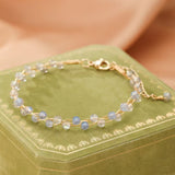 Bracelet Labradorite Luna Argent Plaqué Or Protection Intuition - Biloria