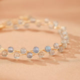 Bracelet Labradorite Luna Argent Plaqué Or Protection Intuition - Biloria