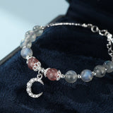 Bracelet Labradorite Quartz Fraise Argent 925 Bien-être - Biloria