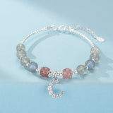 Bracelet Labradorite Quartz Fraise Argent 925 Bien-être - Biloria