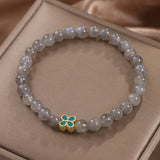 Bracelet Labradorite Trèfle Chance - Apaisement et Protection - Biloria