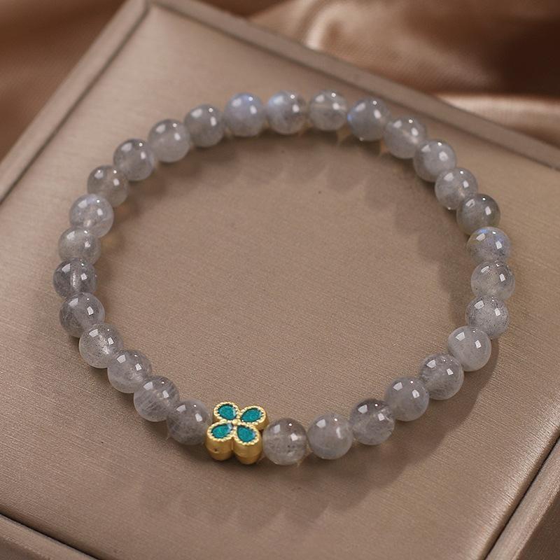 Bracelet Labradorite Trèfle Chance - Apaisement et Protection - Biloria