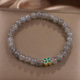 Bracelet Labradorite Trèfle Chance - Apaisement et Protection - Biloria