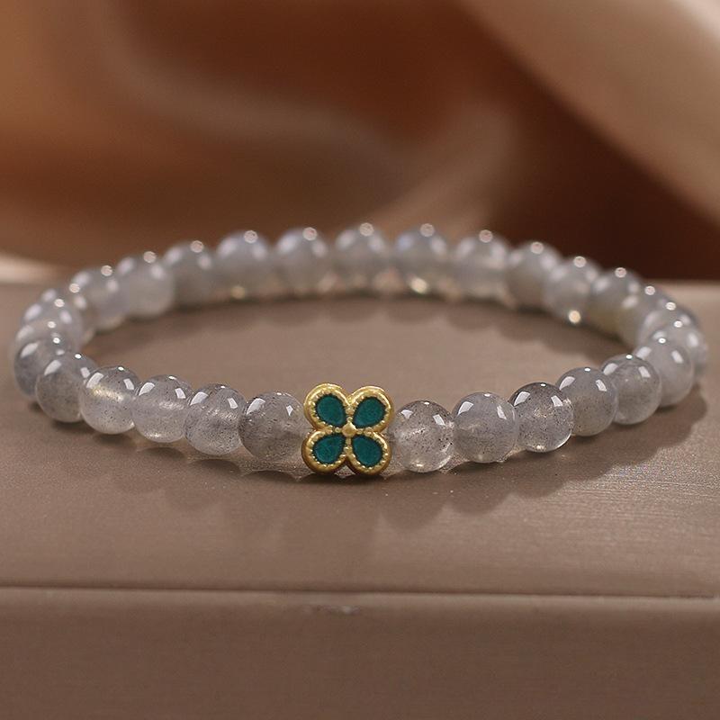 Bracelet Labradorite Trèfle Chance - Apaisement et Protection - Biloria