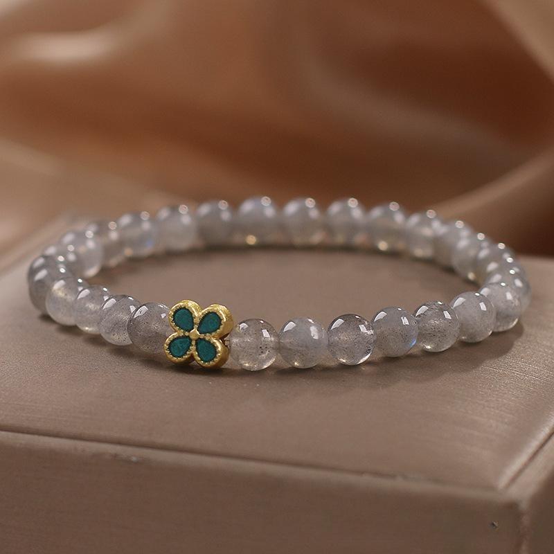 Bracelet Labradorite Trèfle Chance - Apaisement et Protection - Biloria