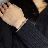 Bracelet Labradorite Trèfle Chance - Apaisement et Protection - Biloria