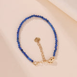 Bracelet Lapis Lazuli 3mm sur chaîne ajustable - Biloria