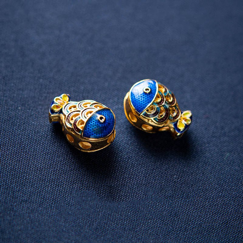 Bracelet Lapis Lazuli Aigue Marine Poisson de Bonheur 6mm - Biloria
