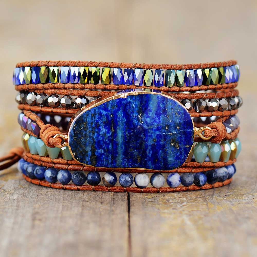Bracelet Lapis Lazuli Ajustable Énergie Céleste - Biloria